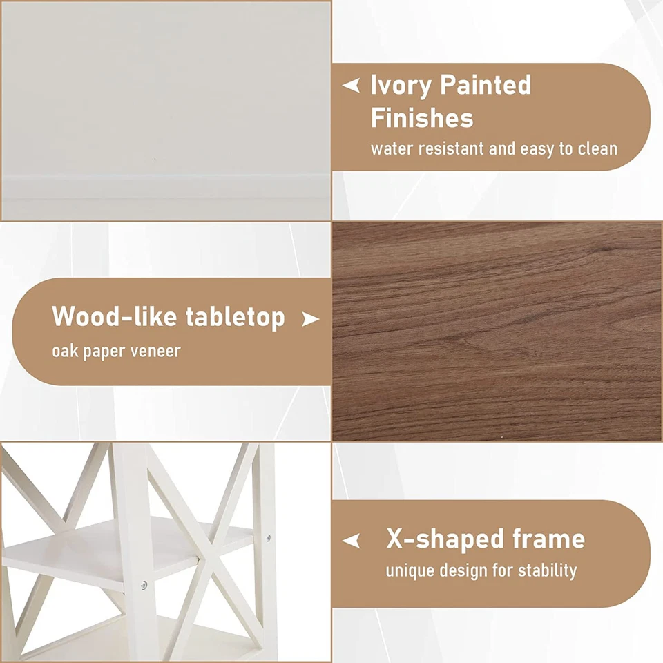 2Pack End Table Sofa Side End Storage Shelf Living Room Bedroom Furniture Table - Image 3 of 4