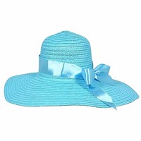 Wide Brim Sun Hat With Satin Bow Wide Brim Sun Hat With Satin Bow
