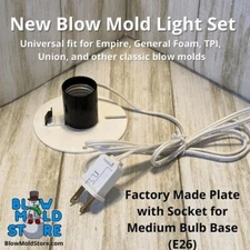 Factory Made Universal Blow Mold Light Socket Cord & Back Plate Combo