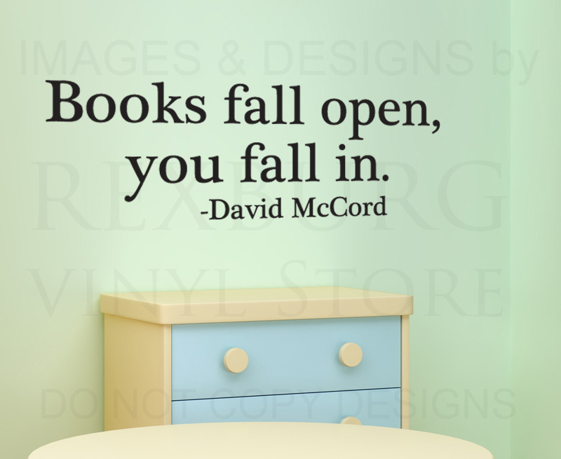 Wall Quote Decal Sticker Vinyl Books Fall Open Fall In Reading School S27