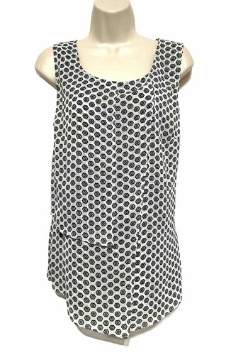 Blusa sin mangas Milano L blanco gris negro geométrica capas