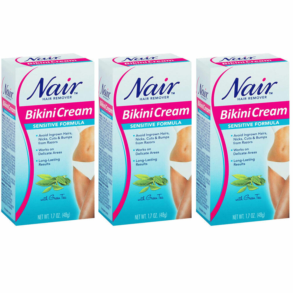 Kantine Zelfgenoegzaamheid Parasiet 3-Pack New Nair Hair Remover Sensitive Formula Bikini Cream With Green Tea  1.7oz 639939900664 | eBay