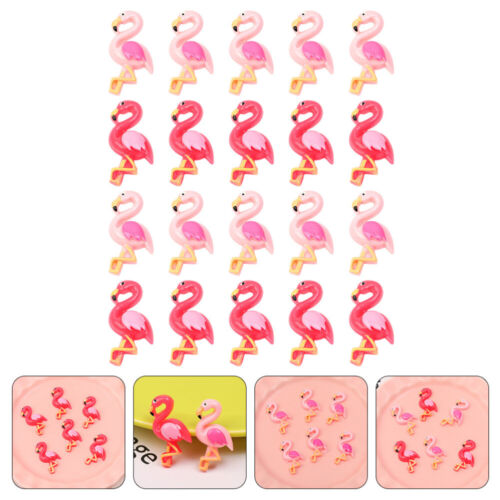 Flat Flamingo Cabochons Resin Decor DIY Crafts 40Pcs - Afbeelding 1 van 12
