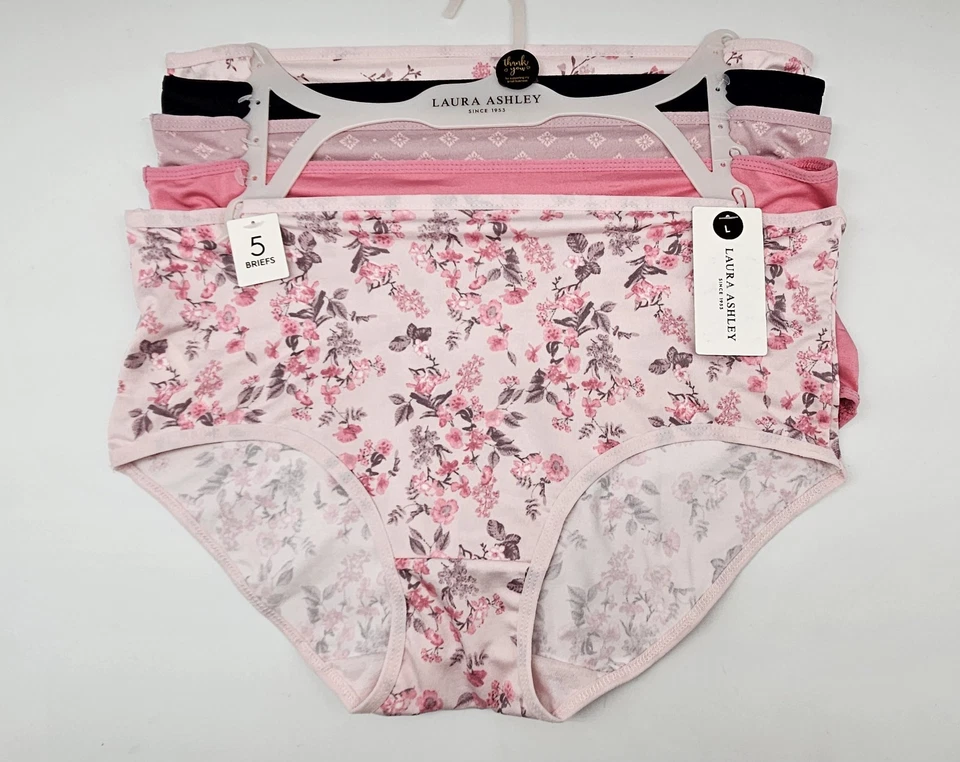 Paquete de 5 bragas micro calzoncillos suaves para mujer LAURA ASHLEY L XL 2XL rosa beige negro Foto 2 de 4