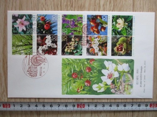 Japan Stamp First Day Cover FURUSATO Stamp (国土緑化) Large format 2013