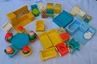 Vintage Fisher Price Little People Family Home House Furniture Appliances Lot F8