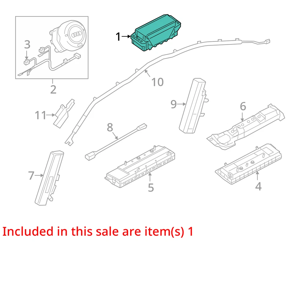 Airbag Audi S5 destro painel de passageiros 2018-2021 fabricante de equipamento original - Imagem 4 de 4