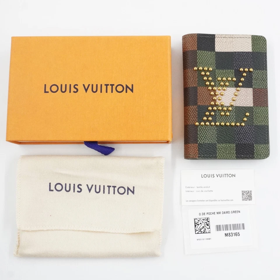 Louis Vuitton Green Damoflage Damier Card Pocket Organizer (M83165) Authentic