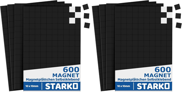 Selbstklebende MagnetpläTtchen 1X1Cm FüR Schule BüRo KüHlschrank 600 StüCk-image