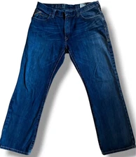 Ariat Jeans Mens 36/32 (36/31 Actual) Blue Relaxed Straight Western Denim