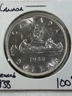 1938 Canada $1 Silver Coin Cleaned Low Mintage