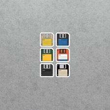 Vintage Floppy Disk Sticker Set - Retro Tech Nostalgia Decals #6691