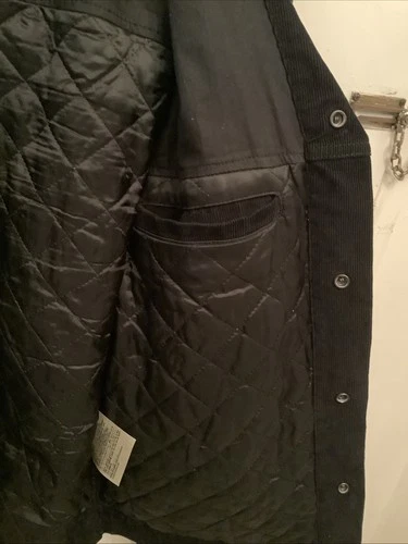 Acne Studios Black Corduroy Trucker Jacket Removable Fur Collar Snap Button Sz52 image 10