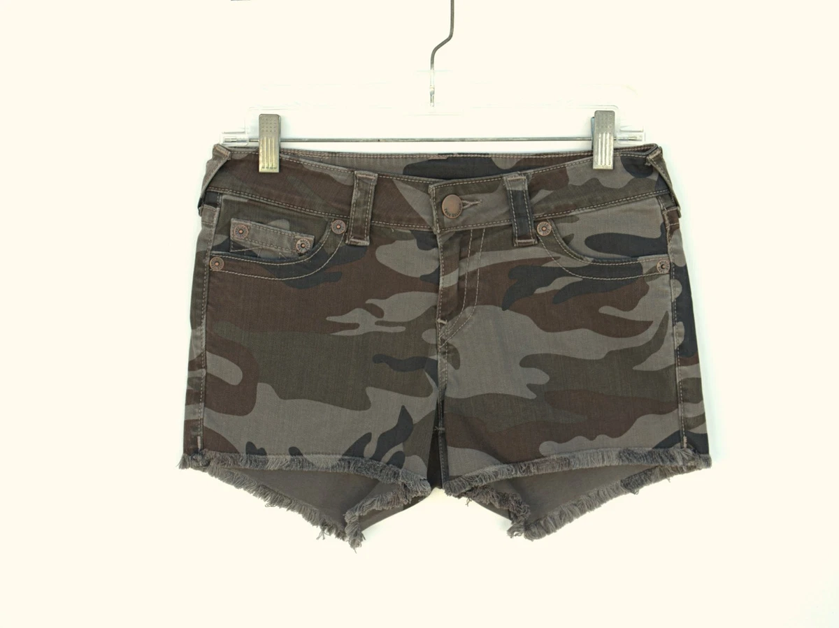 True Religion Camouflage Low (6.5-8.5 in) Rise Shorts for Women