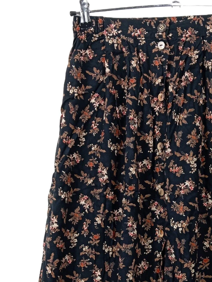 SOLITAIRE Midirock Damen Rock Gr. DE 38 schwarz-braun-hellorange Casual-Look - Bild 3 von 4