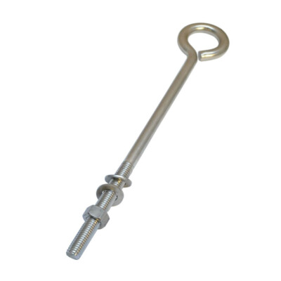 Forge Style Marine Stainless Steel 5/16''x8'' Turned Eye Bolt Nut and Washers 90Lb