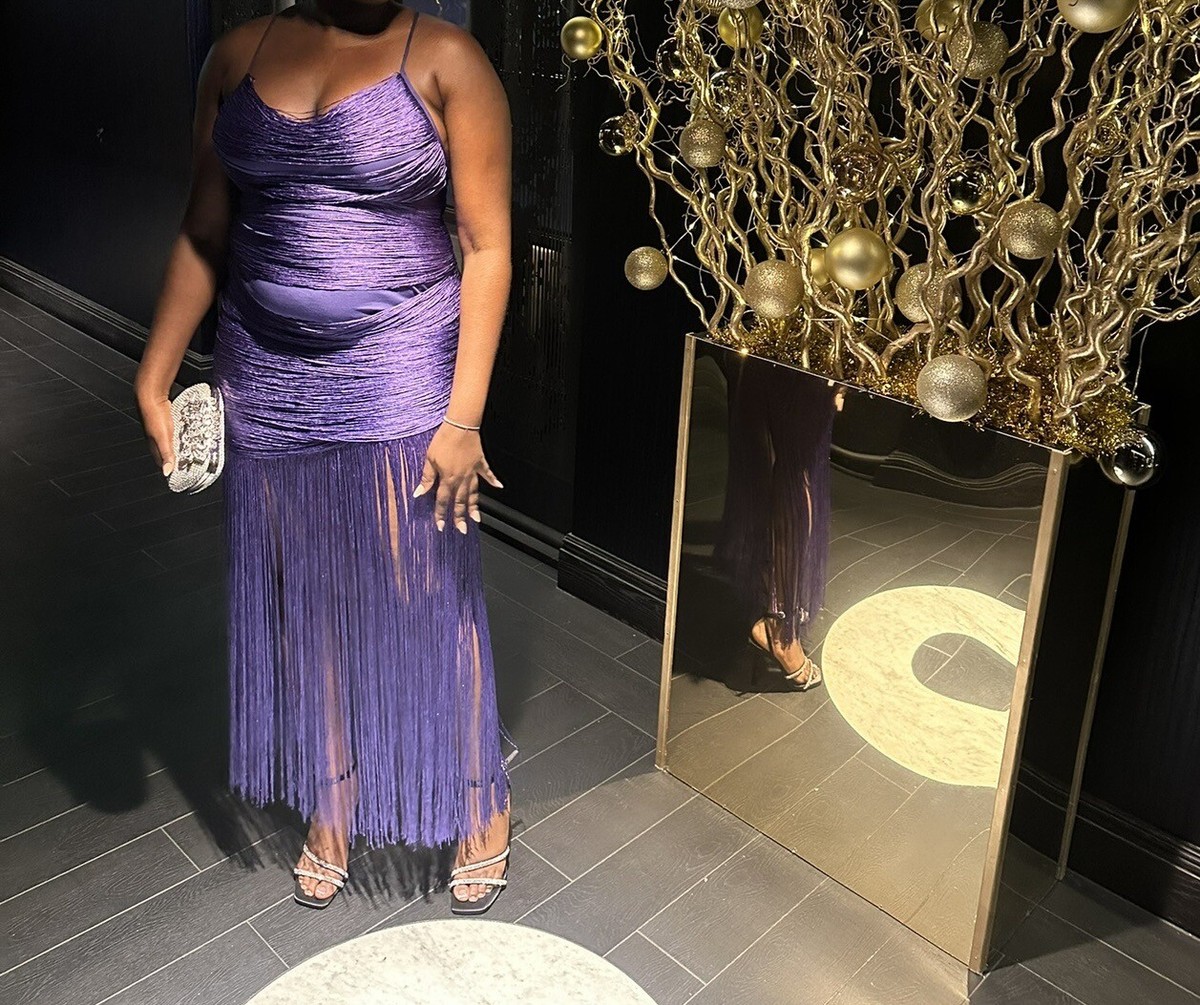 Asos Design Fringe Cowl Halter Maxi Dress In Purple | eBay UK Asos Design Fringe Cowl Halter Maxi Dress In Purple | eBay UK