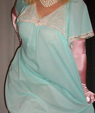 Vtg Free Bust Sweep Nylon Nightgown M L