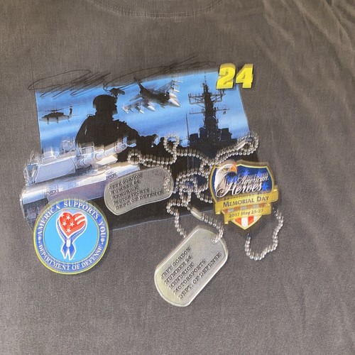 VINTAGE JEFF GORDON #24 DUPONT CHASE AMERICAN HEROES DAY NASCAR SHIRT SIZE XL - Picture 3 of 5
