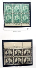 US VINTAGE #622 Harrison, 623 W Wilson,   Plate Blocks-6  Mint, O.G