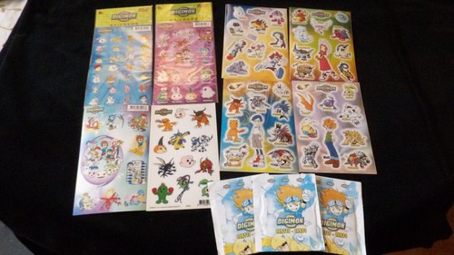 Lot D'Autocollants Digimon Panini (2000) Avec D'Autres Stickers - Occasion