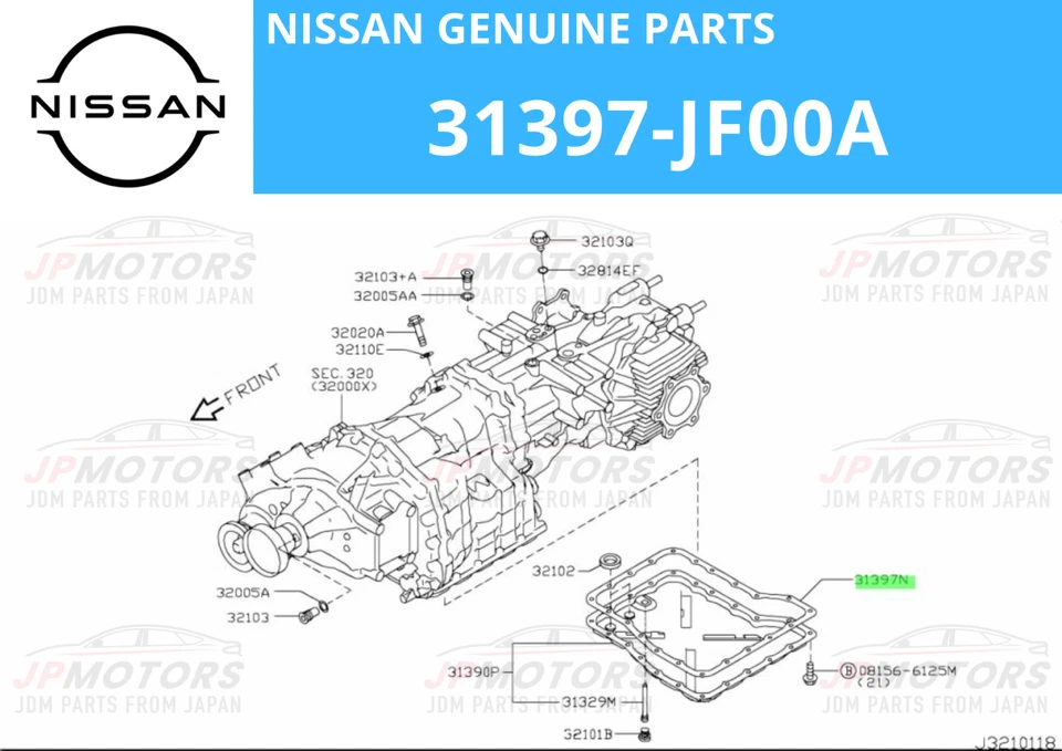 Junta de transmisión genuina Nissan R35 GT-R 2007 31397-JF00A nueva JDM JAPÓN Foto 2 de 4