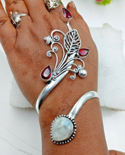 925 Sterling Silver Larimar &garnet Gemstone ...