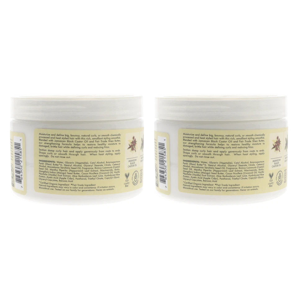 Paquete de 2 batidos restauradores de aceite de ricino negro jamaicano Shea Moisture 12 oz Foto 2 de 3