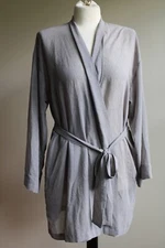 Victoria's Secret One Size Gray Dot Semi-Sheer Lightweight Tie Waist Short Robe