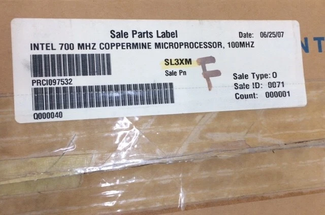 80526PY700256 INTEL P3 CPU STEP CODE SL3XM 700MHZ 256KB NEW 1 UNIT - Image 3 of 3