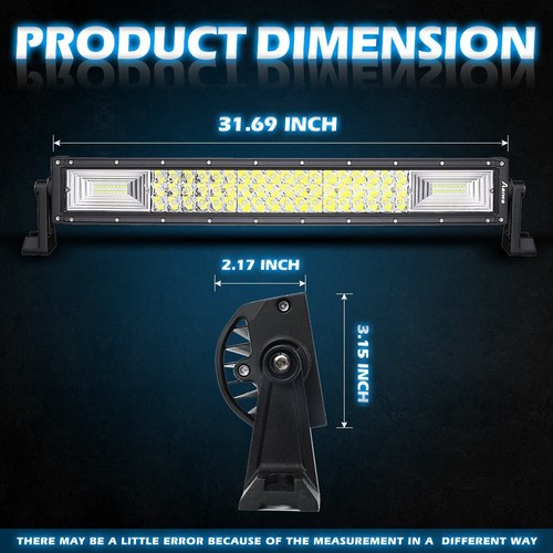 Tri-row 22" 32" 42" 52" LED Work Light Bar Combo Kit 4WD Offroad Driving Truck - Picture 5 of 31