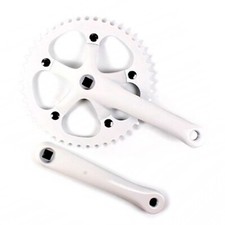 Set bielas y plato fixie ProWheel, Solid 246T-F. 165x130mm. 1V. 46D. Alu. Blanco