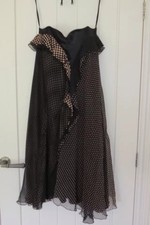 Fenn Wright Manson Silk Dress Black And Pink Spots Size 14 Brand New RRP £175