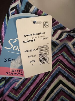 ワンピース Swim Solutions Printed Stretch Full Bust Support, Cutout, High