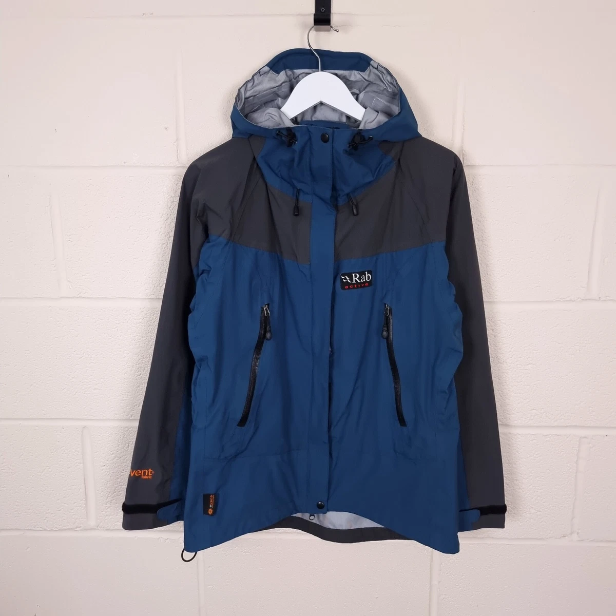 RAB Vidda Jacket Womens UK 12 Event Hooded Lightweight Rain Coat Blue