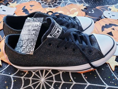 black sparkly converse low tops