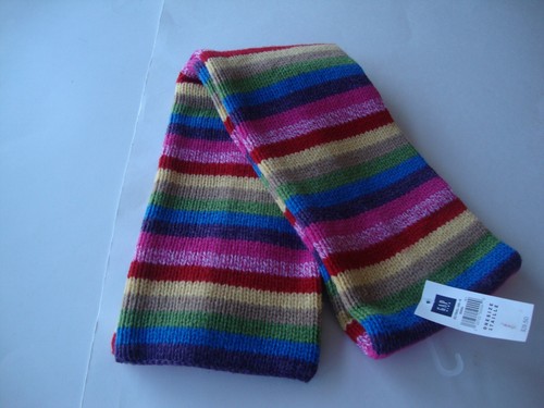 Gap Kids 100% Lambswool Multi-Color Strip Girl Scarf - NEW NWT - Winter Holiday - Picture 7 of 8
