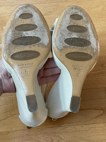 loriblu Shoes Ivory Sandal Heels Sz 39 Us 8.5 Pre-owned - Picture 10 of 13