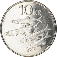 #839869 M&uuml;nze, Iceland, 10 Kronur, 2008, VZ, Nickel plated steel, KM:29.1a
