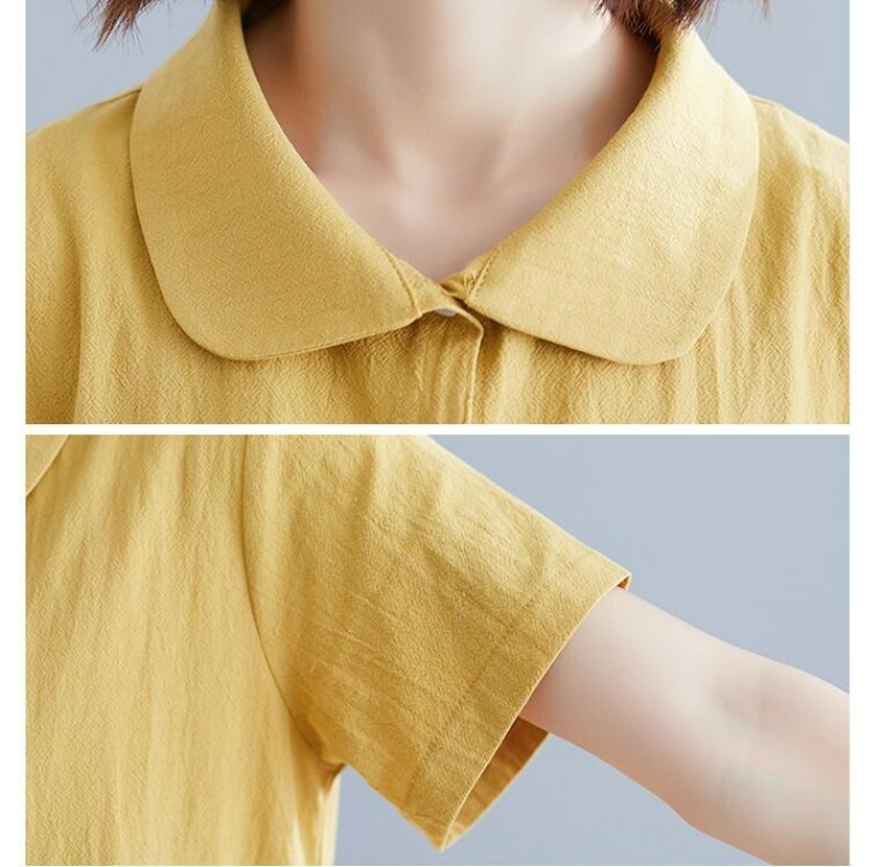 yellow peter pan collar shirt womens