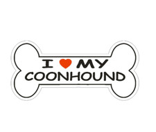 3" love my coonhound spaniel dog bone bumper sticker decal usa made