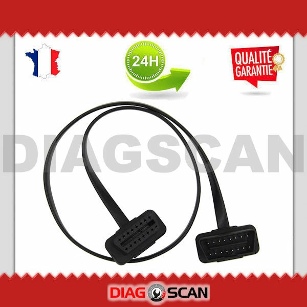 Câble extension prolongateur rallonge prise OBD2 diagnostic mâle à femelle 1m - Photo 1/1