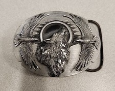 Vintage 1995 Siskiyou Brothers of the Wind Pewter Belt Buckle F-9 Ashland Oregon