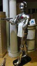 Roboter Kellner Butler Statue Figur Robot Skulptur Lebensgroß Groß Film Deko  