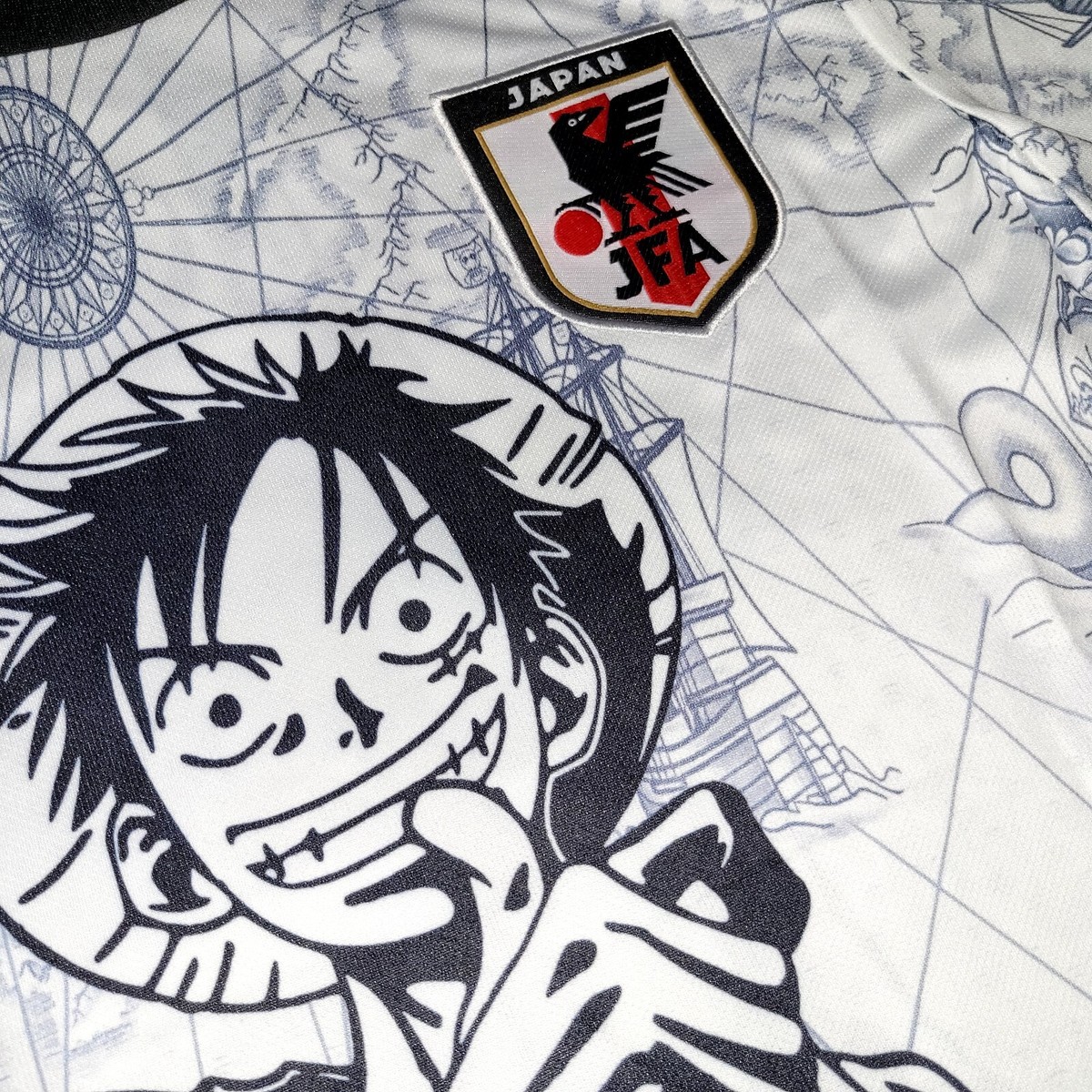 ONE PIECE ユニフォーム Japan Soccer Jersey Red Anime One Piece Luffy Concept