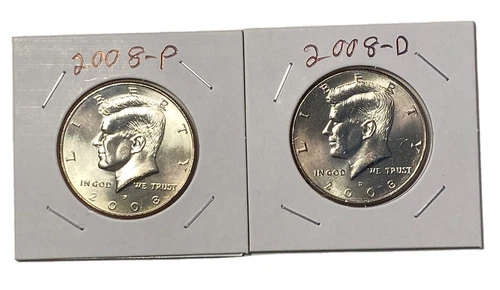 2008 P&D KENNEDY HALF DOLLAR  (2 COIN SET) Uncirculated.