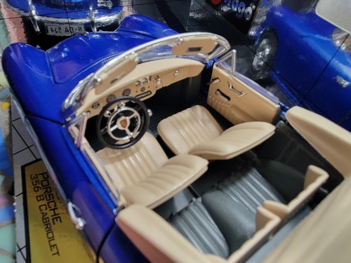 1:18 - Porsche 356 B - Cabriolet 1961 - Bburago - Diecast Model Car - Blue - Picture 4 of 6