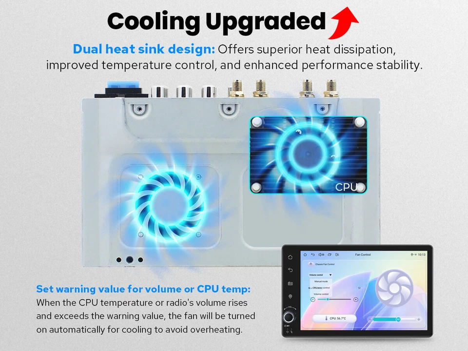 JOYING Autoradio 7 Zoll Android 13 Qualcomm GPS Navi Bluetooth CarPlay 8Kern FM - Bild 4 von 4