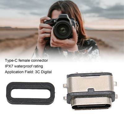 New IPX7 20x Type C Socket Connector Type C 6P Sinking Plate IPX7 Waterproof Fem