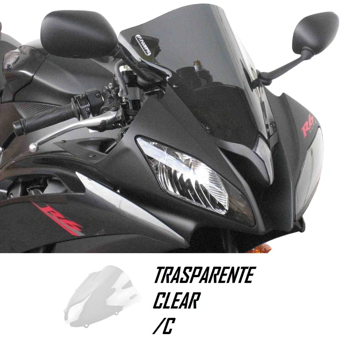 CUPOLINO SPOILER FABBRI FUME Chiaro YAMAHA YZF 600 R6
